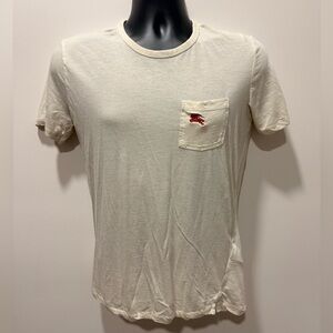 Burberry Cream Tee with Red Logo